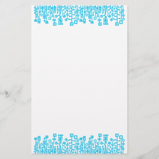 Cyber Garden - Sky Blue Stationery (Front)