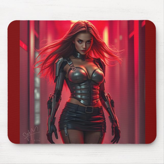 cyber-girl mouse pad (Front)