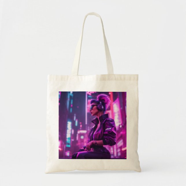 Cyber Girl Tote Bag (Front)