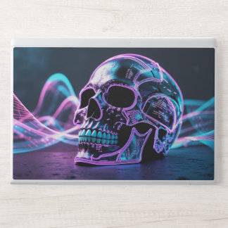 Cyber glitch skull for hp laptop skin