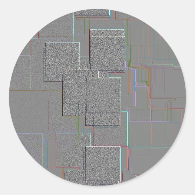 "Cyber Gothic" Geometric Art Classic Round Sticker (Front)