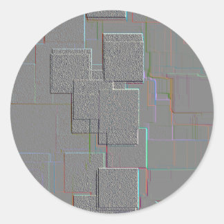 "Cyber Gothic" Geometric Art Classic Round Sticker