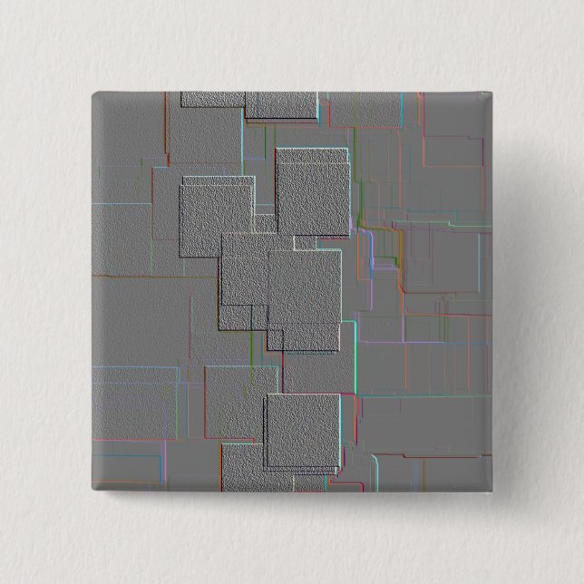 "Cyber Gothic" Geometric Art Pinback Button (Front)