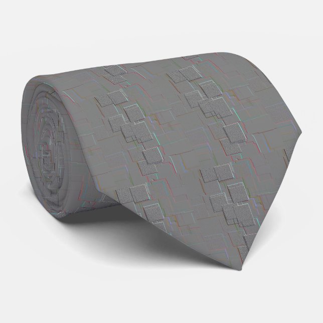 "Cyber Gothic" Geometric Art Tie (Rolled)