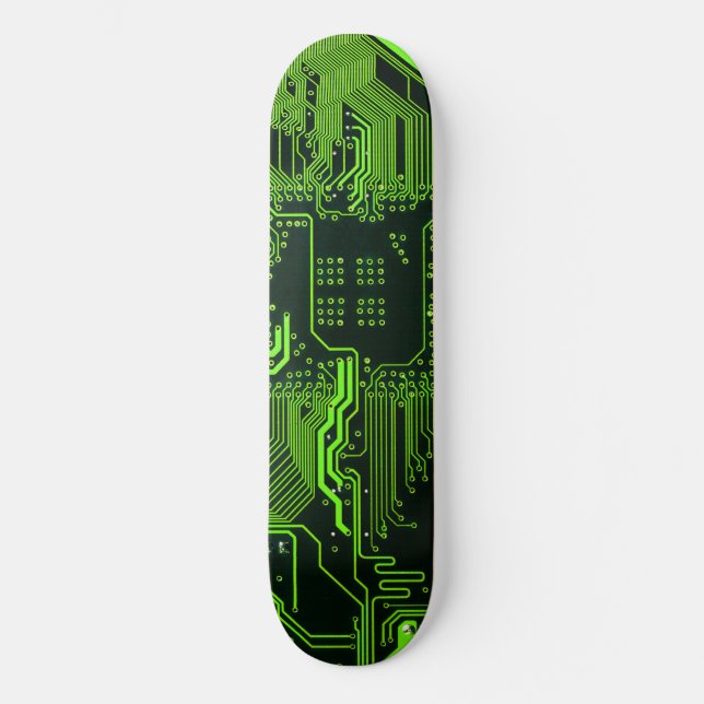 Cyber Green PCB Circuit Board Trace Pattern Art (Front)