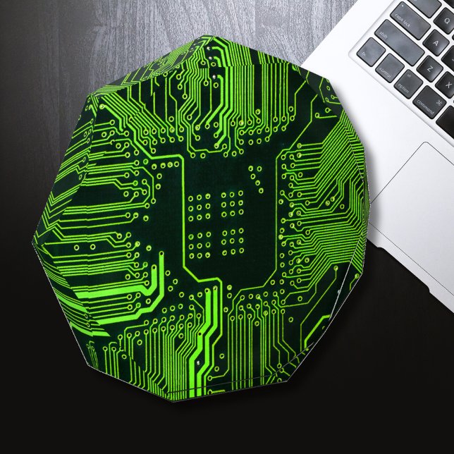 Cyber Green PCB Circuit Board Trace Pattern Art Acrylic Award (Creator Uploaded)