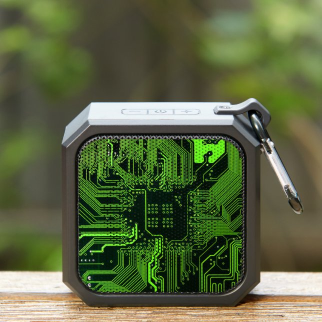 Cyber Green PCB Circuit Board Trace Pattern Art Bluetooth Speaker (Insitu(Outdoor))