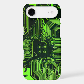 Cyber Green PCB Circuit Board Trace Pattern Art iPhone 17 Air Case