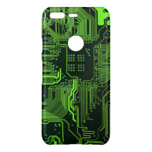Cyber Green PCB Circuit Board Trace Pattern Art Uncommon Google Pixel Case