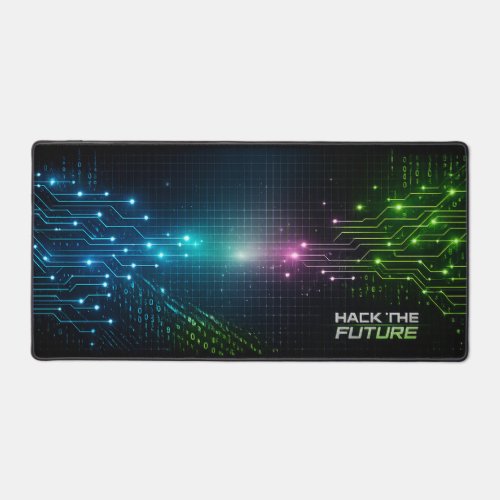 Cyber Grid Glow  for Tech Teens Desk Mat