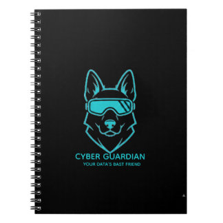 Cyber Guardian Blue Tech Mascot - Spiral Photo Not Notebook