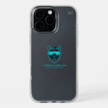 Cyber Guardian Neon Cat - iPhone 16 Pro Max Case