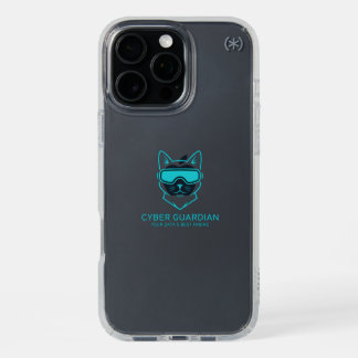 Cyber Guardian Neon Cat - iPhone 16 Pro Max Case