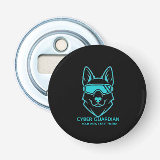 Cyber Guardian Neon Dog - Gamer & Techie Bottle Op Opener