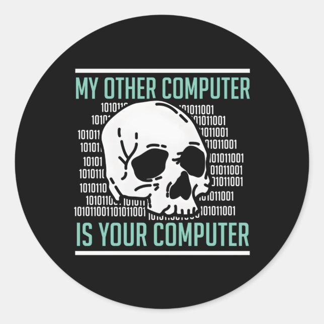 Cyber Hacker Computer Security Expert Cybersecurit Classic Round Sticker (Front)