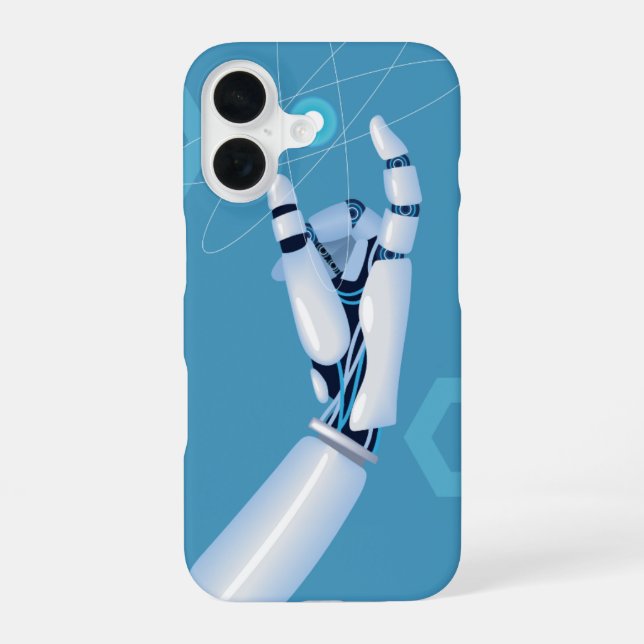 Cyber Hand with Atomic Sphere Iphone Case (Back)