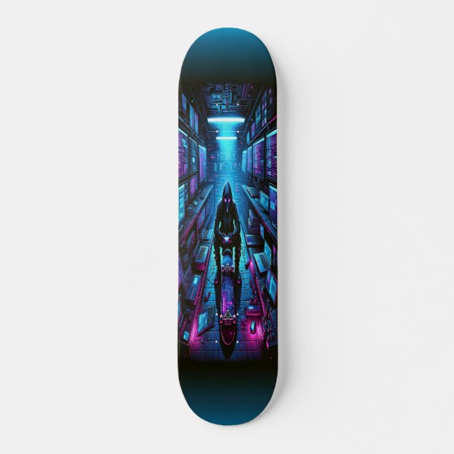 "Cyber Infiltrator: Hacker's Lair Skateboard (Front)
