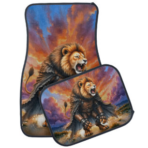 Cyber Lion of the Wastelands Car Floor Mat