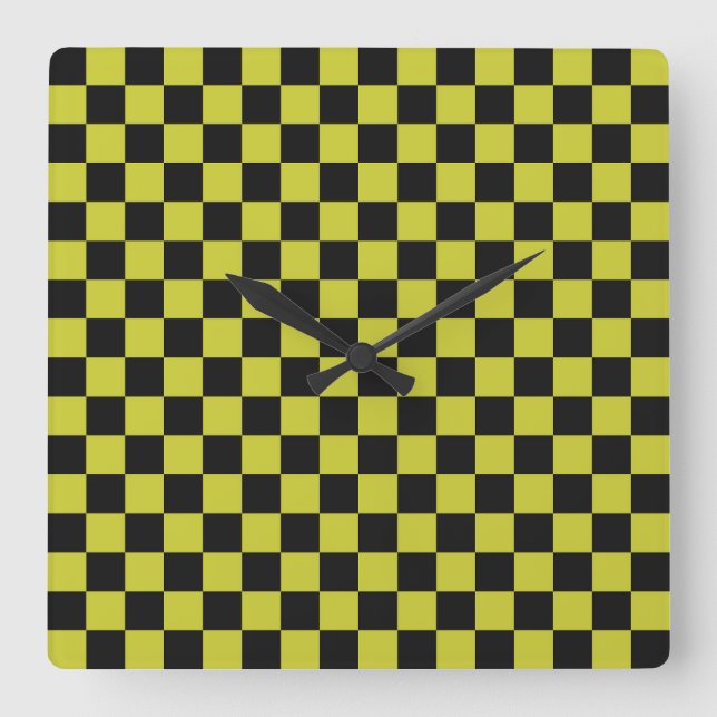 Cyber lyme checkerboard pattern square wall clock (Front)