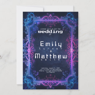 Cyber-Medieval Fusion Wedding Invitation