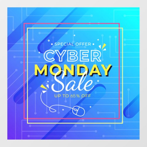 Cyber Monday Customize Percentage Off Sale Banner Window Cling