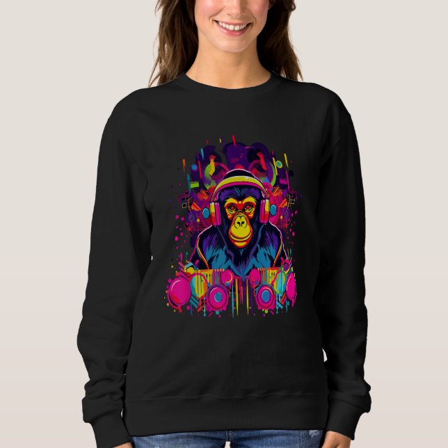 Cyber Moneky DJ Rave Music Festival Sweatshirt (Front)