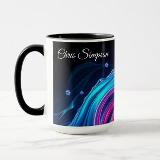 Cyber-Natural Wave Mural Full Wrap Personalized Mug