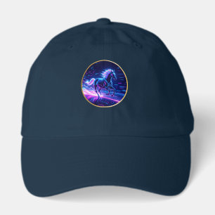 **Cyber Neon Horse – Futuristic Glow Art** Hat