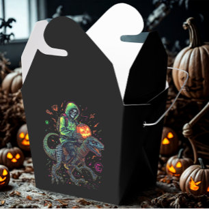 Cyber Neon Skeleton Riding Robo Dino – Halloween  Favor Boxes
