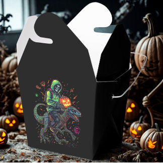 Cyber Neon Skeleton Riding Robo Dino – Halloween Favor Boxes