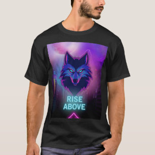 Cyber Neon Wolf – Alpha Spirit in Futuristic City T-Shirt