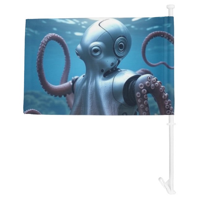 Cyber Octopus car and boat flag (Back)