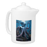 Cyber Octopus porcelain teapot 2 sided