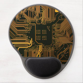 Cyber Orange PCB Circuit Board Trace Pattern Art Gel Mouse Pad