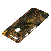 Cyber Orange PCB Circuit Board Trace Pattern Art Uncommon Google Pixel Case (Top)