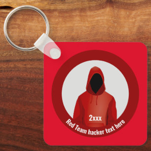 Cyber Pen Testing Red Team - Faceless Hacker logo Keychain