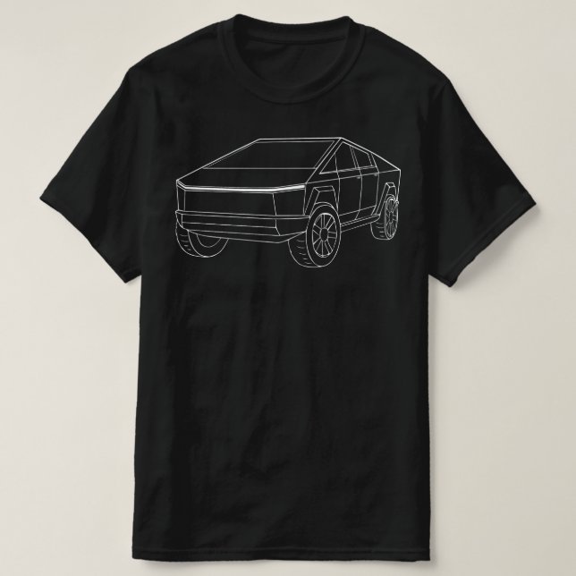 Cyber Pick-Up Truck Silhouette Unisex cyber truck T-Shirt (Design Front)
