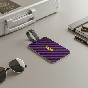 Cyber Plaid Luggage Tag