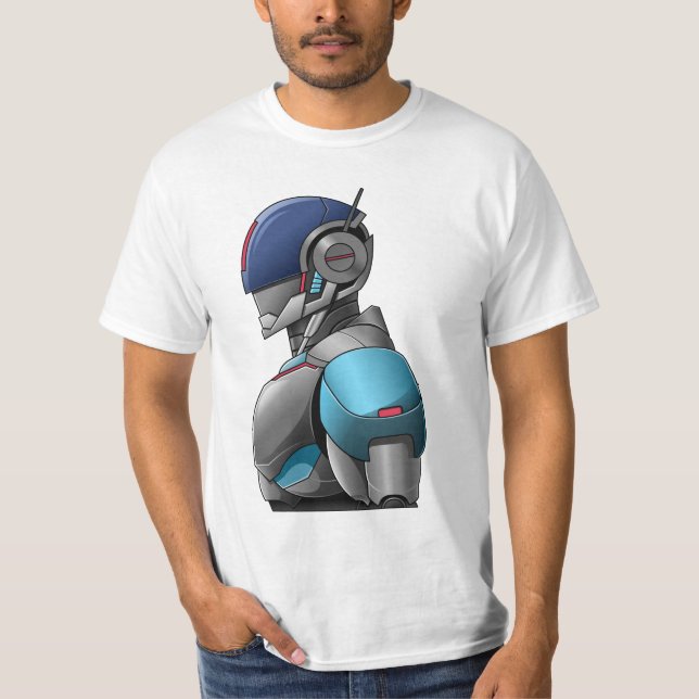 Cyber Police Robot - Futuristic Android T-Shirt (Front)