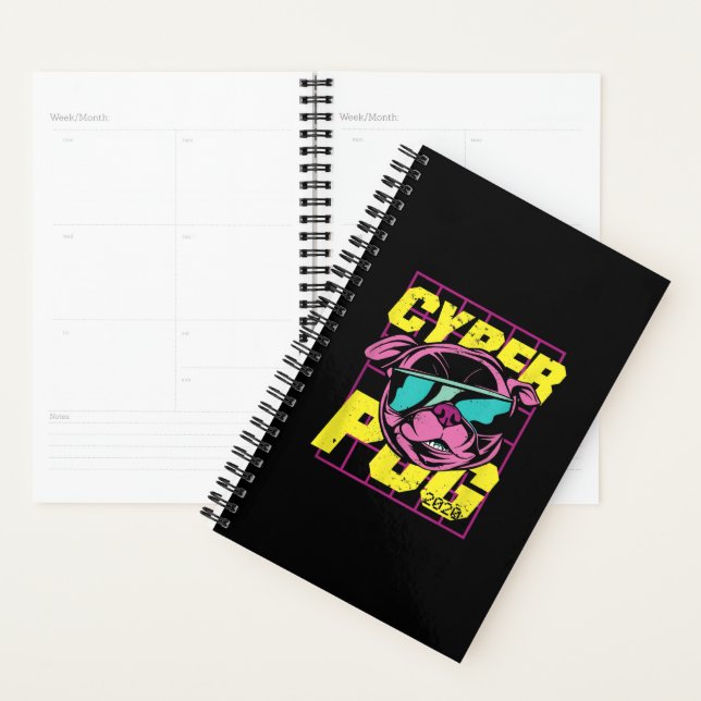Cyber Pug | Cool Pug Dog Planner (Display)