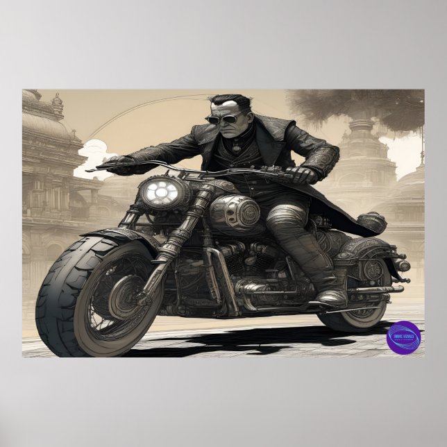 CYBER PUNK BIKER POSTER (Front)