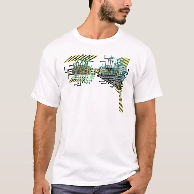 Cyber Punk Cyberpunk Trippy Acid Glitch Retro Futu T-Shirt (Front)