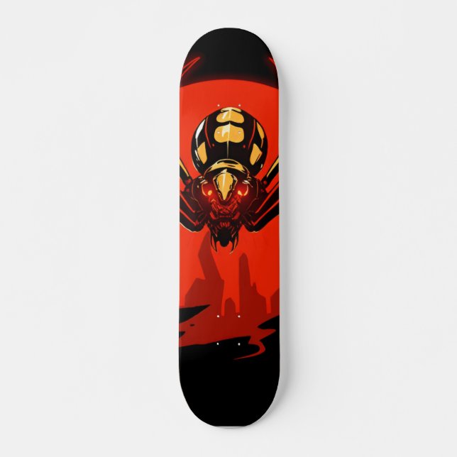 cyber punk spider skateboard (Front)