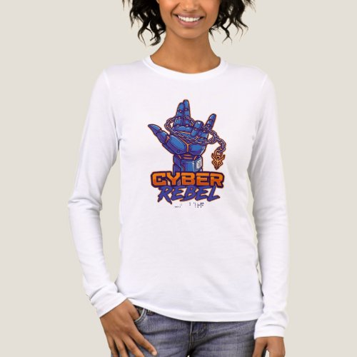 Cyber Rebel Chained Robotic Hand Graphic Long Slee Tri-Blend Shirt