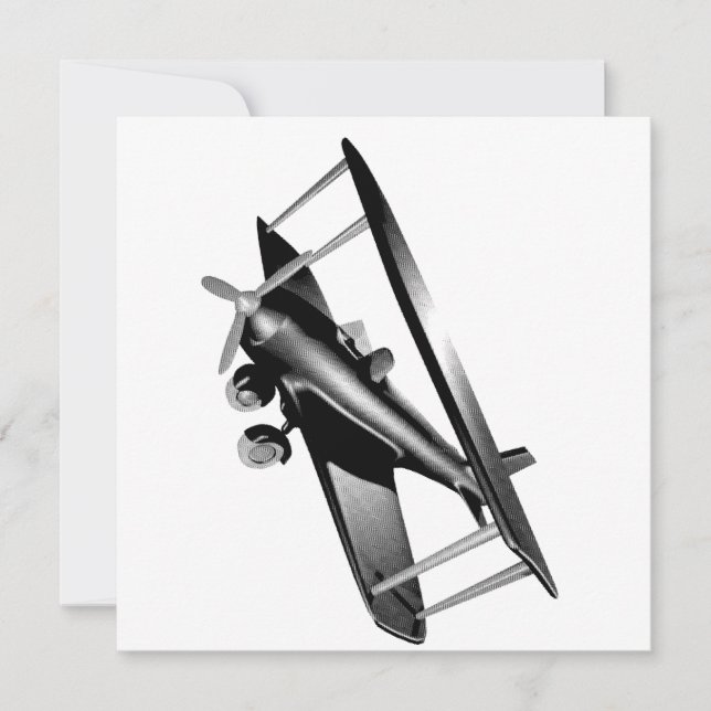 Cyber Red Popcorn Anime Bi-Plane flying amidst  Thank You Card (Front)