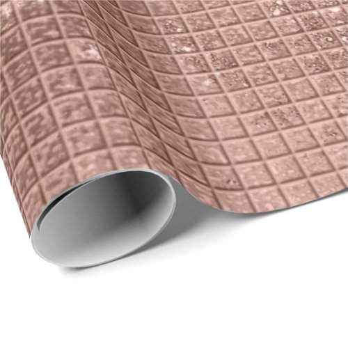 Cyber Rose Gold Blush Sequin Sparkly Grill Wrapping Paper