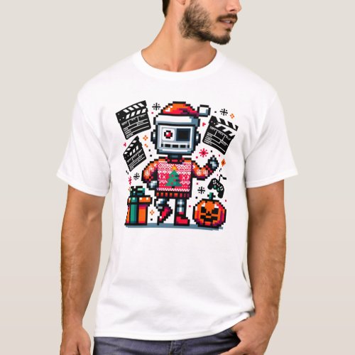 Cyber Santa_Bot in Halloween Studio Gamer Holiday T_Shirt