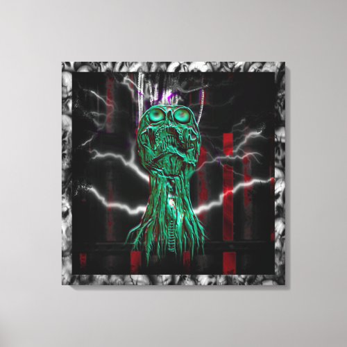 Cyber Scream Goth Industrial Canvas Print