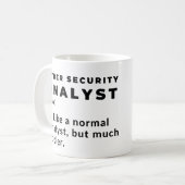 Cyber Security Analyst Funny Cool Coffee Mug (Front Left)
