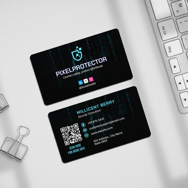 Cyber Security Business | Dark Matrix Key   Business Card (Creator Uploaded)